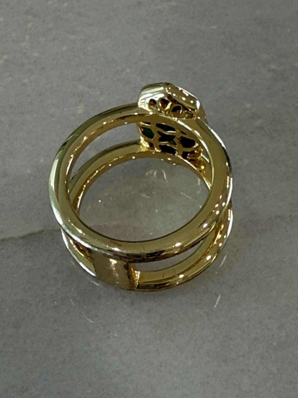 Elyse 18k Gold Vermeil Double Band Ring in Turquoise (size 6) - Picture 5 of 5